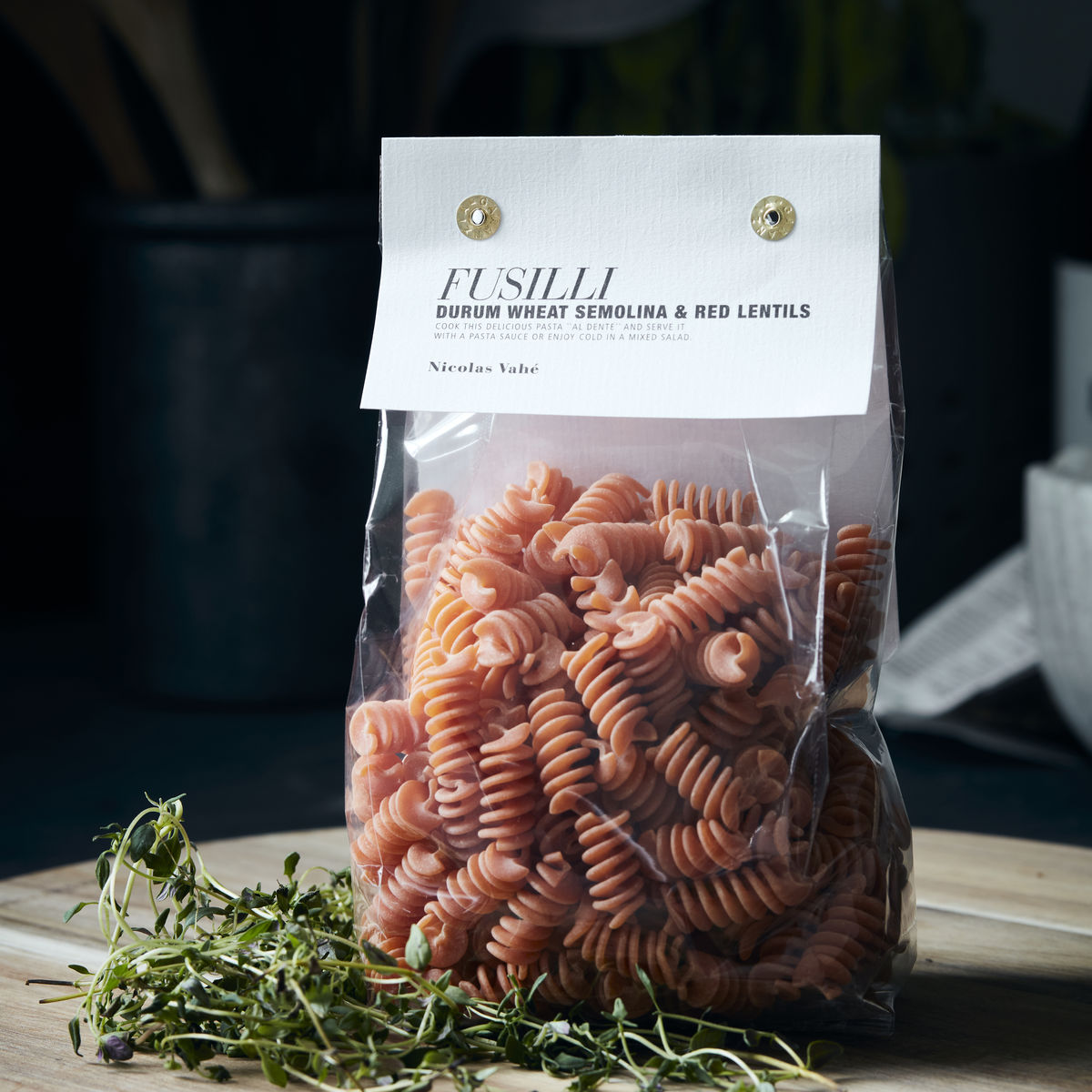 »Pasta fusilli, with red lentils«  — HOUSE DOCTOR