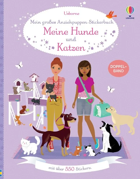 »Mein großes Anziehpuppen-Stickerbuch: Meine Hunde und Katzen« — USBORNE