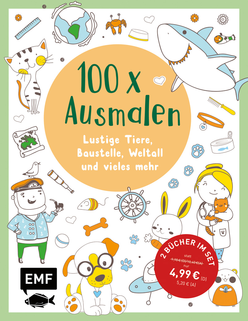 »100 x Ausmalen - 2 Ausmal-Bücher im Bundle«  —  EDITION MICHAEL FISCHER